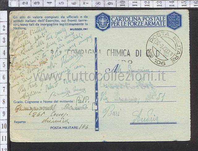 Collezionismo filatelia corrispondenza militare italiana